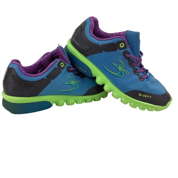 G-Defy Gravity Defyer Shoes Womens Size 8.5 Blue Veroshock Trampoline Technology - Picture 1 of 16